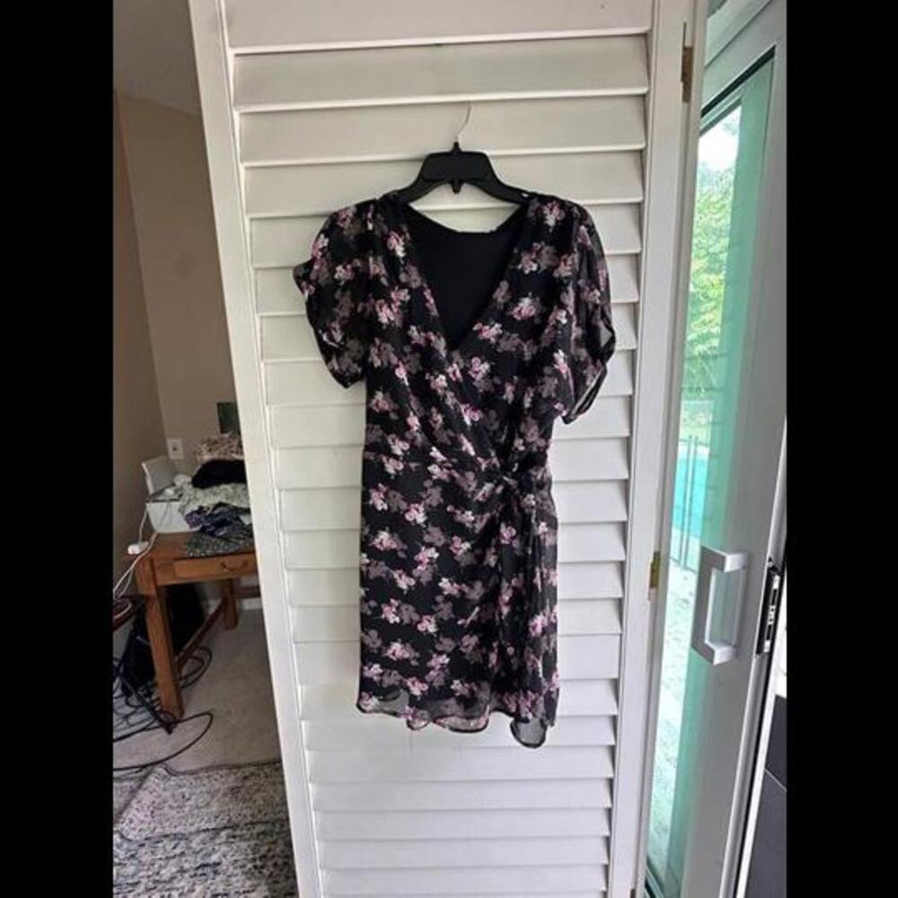 All in Favor Floral Wrap Dress